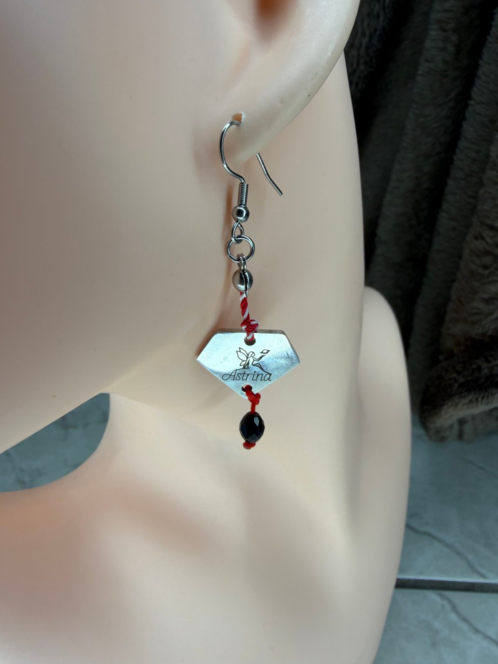 Ενεργειακά Σκουλαρίκια Μάρτι "Astrina Protective Shield" – Μαύρη Τουρμαλίνη & Ανοξείδωτο Ατσάλι για Πνευματική Προστασία - Εικόνα 3